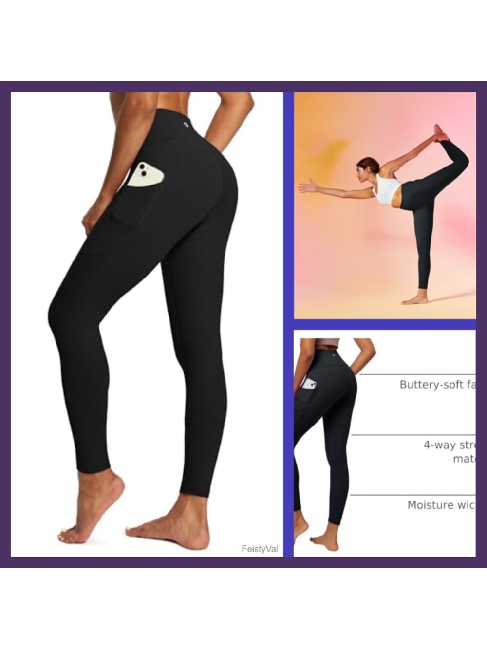 High Waisted Tummy Control Leggings with Pockets Workout Yoga Pants